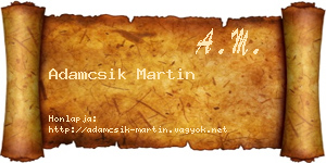 Adamcsik Martin névjegykártya